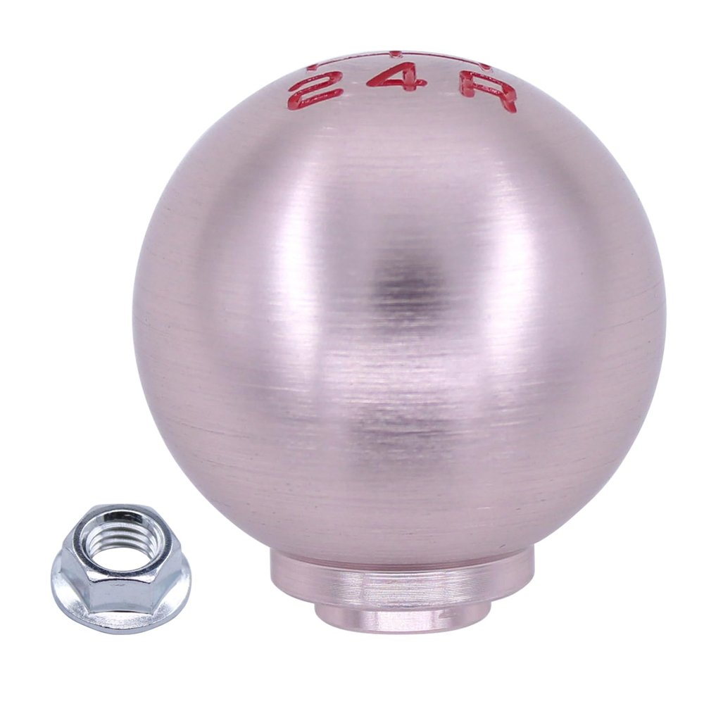 ApplianPar Aluminum Round Ball 5 Speed Manual Gear Stick Shift Shifter Lever Knob M10 x 1.5 Thread Screw Adapter Nuts for Honda for Acura Accord Civic Integra Prelude CRX RSX NSX S2000 FD2
