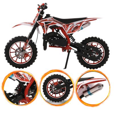 50cc Kids Dirt Bike, Gas Power Pocket Rocket Bike [New Model Quality Improvement], Off Road Mini Motorcycle Max Load 330Lbs, More Summer Fun (Red)