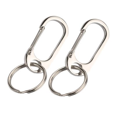 SOESFOUFU 2pcs Stainless Steel Car Keychain Holder Sturdy Hanging Key Ring for Men and Women Practical Waist Keychain Organizer