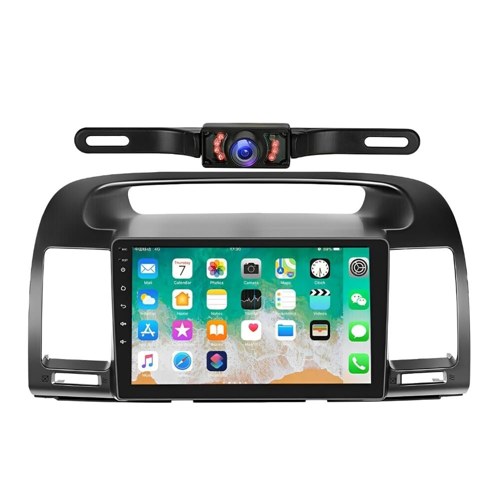2+32G Android 13 Double Din Car Stereo Radio to 00-06 Compatible with Toyota with Camry 9'' HD Touch Screen Car Radio Audio Receiverwith with Wireless CarPlay Android Auto,Mirror Link,GPS Navigation
