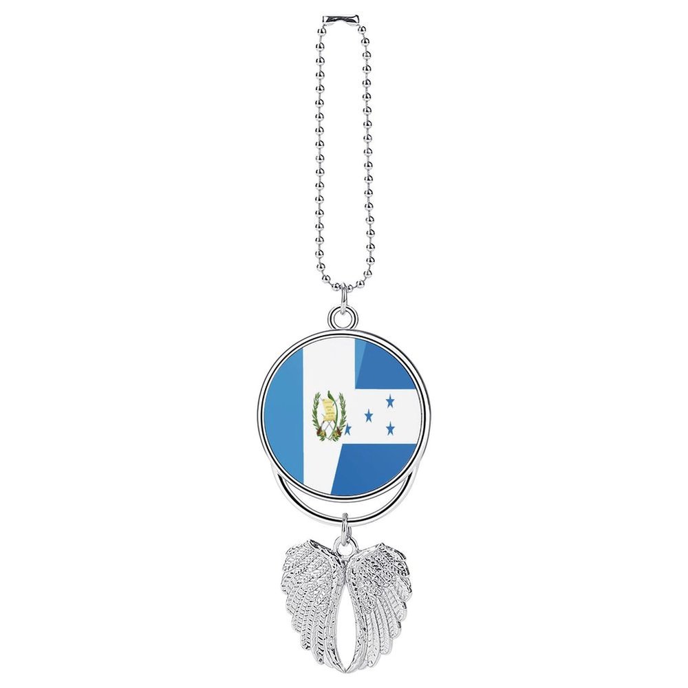 Half Guatemala Half Honduras Flag Car Rear View Mirror Accessories,Patriotic Theme Pattern Flags Car Hanging Ornaments Decor Accessories for Women Men