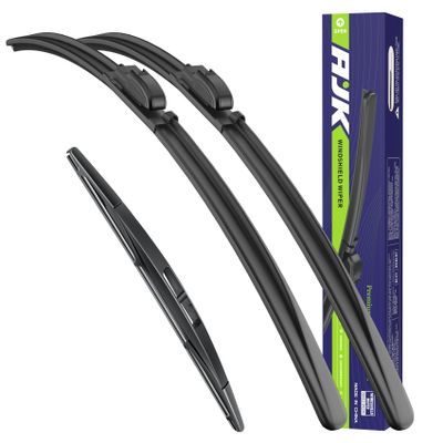 AJK Wiper Blades for Subaru Crosstrek XV 2013 2014 2015 2016 2017, 3 Piece All Weather OEM Quality Automotive Replacement Windshield Wiper Blades for My Car