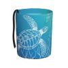 DXTKWL Car Trash Can Ocean Sea Animal Turtle Tortoise Waterproof Trash Bin Portable Collapsible Car Garbage Can Mini Vehicle Trash Can for Back Front Seat Cup Holder view 1