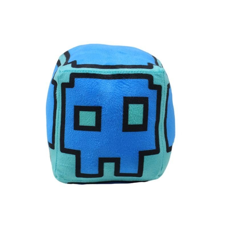 Shopular 5 Cube Skull Devil Plush Stuffed 3D Plushie Doll Pillow Pendant Keychain Game Cute Collection Birthday Gift(Blue)