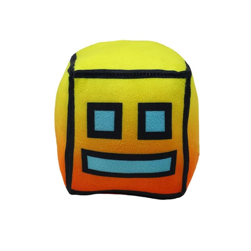 Shopular 5 Cube Skull Devil Plush Stuffed 3D Plushie Doll Pillow Pendant Keychain Game Cute Collection Birthday Gift (Yellow)