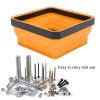 Magnetic Parts Tool Tray Long Lasting Repair Screw Organizer Holds Screws Bolts Nuts Drill Bits for 4 Pack Magnetic Screw Tray Set (Orange) view 4