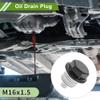 HOPESPANNER Universal Oil Drain Plug Anti Leakage Oil Pan Drain Bolt Screw Thread Repair Aluminum 2 Set with Gasket Black White Magnetic M16x1.5 view 2