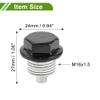 HOPESPANNER Universal Oil Drain Plug Anti Leakage Oil Pan Drain Bolt Screw Thread Repair Aluminum 2 Set with Gasket Black White Magnetic M16x1.5 view 4