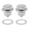 HOPESPANNER Universal Oil Drain Plug Anti Leakage Oil Pan Drain Bolt Screw Thread Repair Aluminum 2 Set with Gasket Silver Tone White Magnetic M18x1.5 view 1