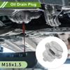 HOPESPANNER Universal Oil Drain Plug Anti Leakage Oil Pan Drain Bolt Screw Thread Repair Aluminum 2 Set with Gasket Silver Tone White Magnetic M18x1.5 view 2