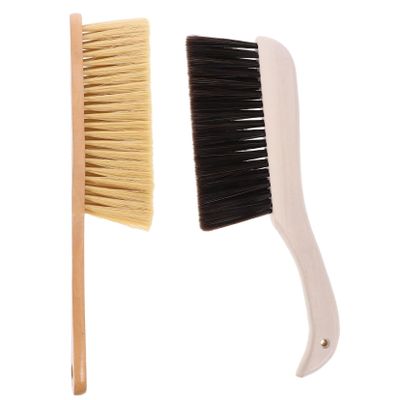2pcs Soft Brush Hand Broom for Cat Hair Removal Detailing Brush Bed Home Car Detailing Wooden Handle Style