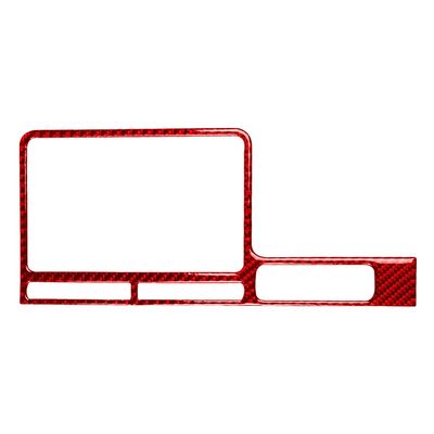 Rbanna1 Car Carbon Fiber Dashboard Central Control Navigation S n Frame Cover Trim for Nissan GTR R35 2008-2016, RED RHD