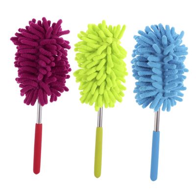 ORFOFE 3pcs Extendable Telescoping Dust Brush Pole Microfiber Car Cleaning Brush for Home Kitchen and Office Static Scratch Design