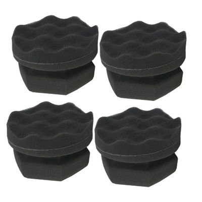 FUNOMOCYA Car Wax Sponge 4pcs Tire Shine Foam Wax Applicator Pads Vehicle Polish Sponge