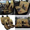 Fipuivrn Cat Flower Print Car Interior Accessories Pack of 13, Car Seat Covers Full Set with Anti Slip Backing + Steering Wheel Cover + Seat Belt Pads + Coasters Interior Covers for SUV Truck Van view 2