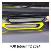 HUOJUA 6pcs For Chery Jetour Traveller 2023 2024 Jetour T2 Carbon Fiber Style Roof Iuggage Rack Decorative Strip Plate Cover(Matte black) view 2