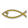 Bumper Magnet Gold Cross Fish Mini 3.67"- High-Resolution UV-Resistant Decal Durable Magnetic Auto Stickers for Cars, Perfect for Drivers and Road Trip Lovers view 1