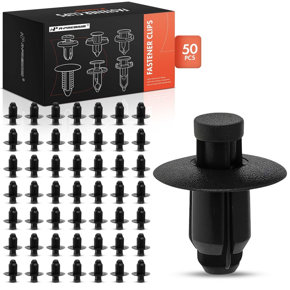 A-Premium 50PCS Cowl & Bumper Retainer Clips - Compatible with 2009-2024 Kia Rio & Hyundai Genesis, Veracruz, Auto Car Nylon Push Pin Fastener - Fits 0.28 in. Hole