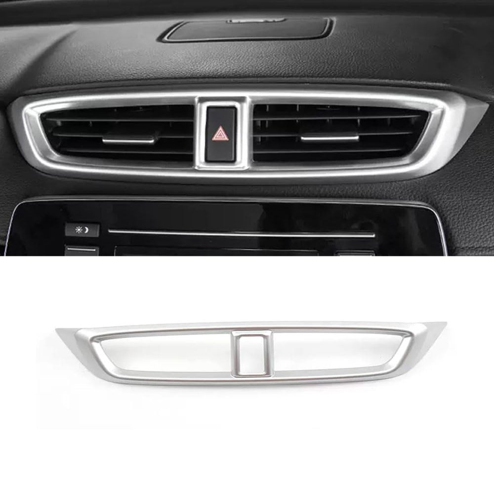 ANUNFRRE Car Accessories Fit for Honda CRV Air Vent Trim Central Consoles Wind Outlet Panel Dashboard Stickers for CR-V 2017-2021 LX, EX, EX-L, Touring, Hybrid ABS 1PCMatte Silver