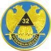 Scottish Rite 32nd Degree Wings Down Round Car Emblem [Blue - 2.75"] - ID#65747 view 1