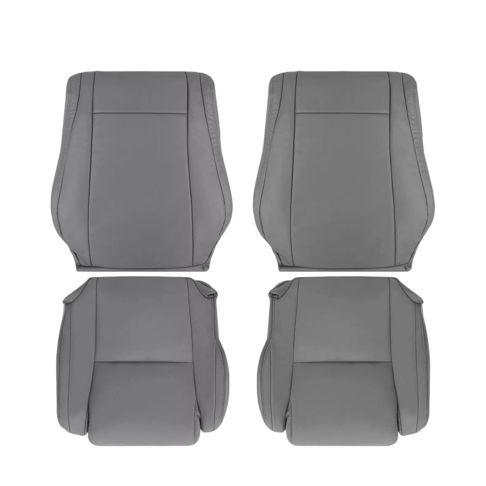 US Auto Nation 2007-2013 Compatible with Toyota Compatible with Tundra Sequoia Driver Passenger Leather Seat Cover Gray (Select Part:: Front Driver and Passenger Set)