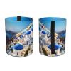NOUZU Santorini Greek Island Sea View Print Car Trash Can, Portable Garbage Bin,Trashcan Car, Leakproof Car Can,for Car Office Home view 2