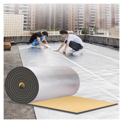 ZXCASDF Heat Reflecting Insulation Roll,Foam Core Radiant Barrier,Thermal Foil Insulation Panel,Self-Adhesive Aluminum Foil Sound Insulation Cotton,Weatherproofing,Condensation(15MM(THK),1 * 1M(1m))