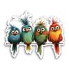 2 (Pieces) 3" and 5" Four Birds Sticker, Waterproof Vinyl Decals for Many Purpose Like Cars, Trucks, Laptops, Phones, Windows and More view 1