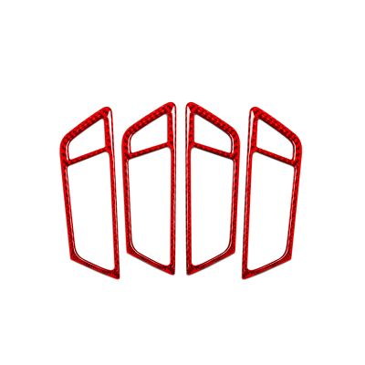 JKYUKU Car Inner Door Handle Trim Frame 4pcs Premium Sticker Accessories Real Quality Soft Carbon Fiber Compatible with Audi 8R SQ5 2014-2017 / Q5 2009 2010 2011 2012 2013 2014 2015 2016 2017 Red