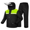 iCreek Rain Suit Waterproof Hi Vis Raincoat Reflective Rain Gear Unisex (Black/Fluorescent Green, M) view 1