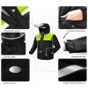 iCreek Rain Suit Waterproof Hi Vis Raincoat Reflective Rain Gear Unisex (Black/Fluorescent Green, M) view 3