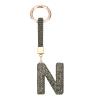 MECCANIXITY Bling Car Letter Charm, Car Rear View Mirror Charm Black Initial Letter Interior Decoration Hanging Crystal Ornaments for Women, Bags DIY, N view 1