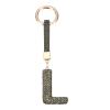 MECCANIXITY Bling Car Letter Charm, Car Rear View Mirror Charm Black Initial Letter Interior Decoration Hanging Crystal Ornaments for Women, Bags DIY, l view 1