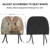DuduYH Collage Rabbit Printed Car Headrest Cover,2 Pieces, Newspaper Easter Bunny Elastic Comfort Head Rest Cover for Women Men, Universal Fits Most Cars Van SUV Truck, Car Interior Decor Accessories view 2