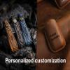 ontto Smart Remote Keycase Car Key Housing Fit for Onix Equino Orlando Cruze Spark Sonic Camaro Volt Bolt Personalized Key Skin with Keychain,Brown view 4
