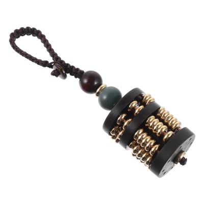 OUNONA Wooden Abacus Keychain Pendant Split Ring Decorative Car Key Ring Ornament Unique for Adults and Boys and Girls for Home and Office Decor