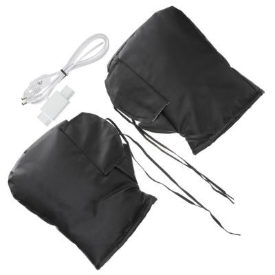 ULTECHNOVO 1pair Heated Gloves for Motorcycle Riding Temperature Control Detachable Warm Keeping Design for Winter Use Black