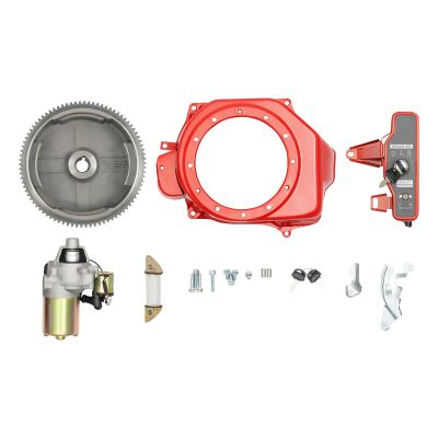 Electric Starter kit, flywheel Starter Ignition Switch, Electric Starter Conversion kit with Solenoid Key for Honda GX160 GX200 5.5HP 6.5HP Starter Motor