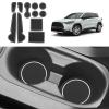 ASZSK Soft Mats for Toyota Corolla Cross 2022-2024,Non-Slip Door Slot Mats Waterproof Cup Holder Insert Center Console Liners for Corolla Cross 2024 2023 Accessories - White view 1