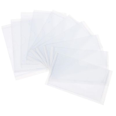 NAMOARLY 10 Pack Adhesive Label Pockets Car Windscreen Parking Permit Holder Plastic Sleeves Sticker Bag for Card Holders