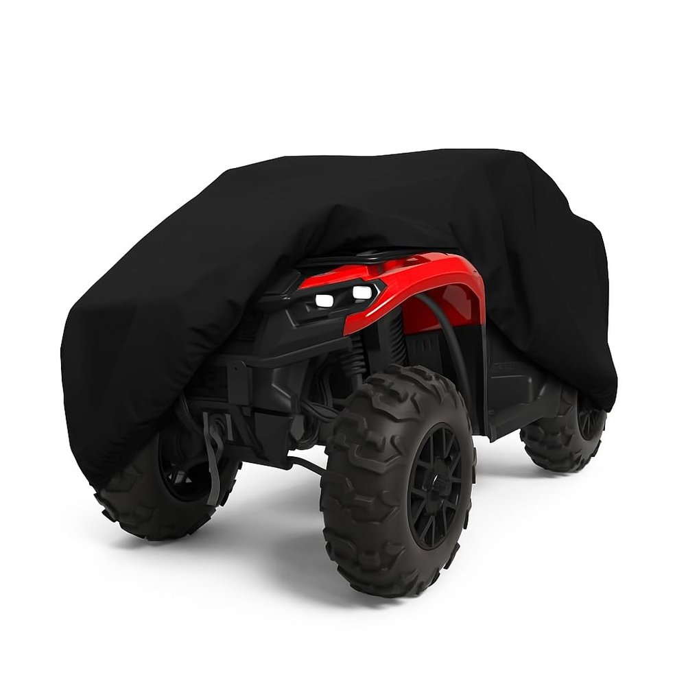 Seal Skin Covers Waterproof ATV Cover, Heavy-Duty 4 Wheeler Cover, All-Weather Outdoor Protection with Windproof Buckle System, Fits Polaris, Honda, Yamaha & More (Black, XLarge)