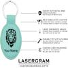 LaserGram Oval Keychain, Horse Head 1, Personalized Engraving Included (Basketball Teal) view 4