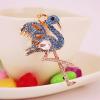 Cute Rhinestone Crane Car Keychain, Simulation Crystal Alloy Bird Keychain Women Bag Accessories for Car Home Key view 2