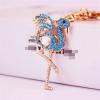 Cute Rhinestone Crane Car Keychain, Simulation Crystal Alloy Bird Keychain Women Bag Accessories for Car Home Key view 3
