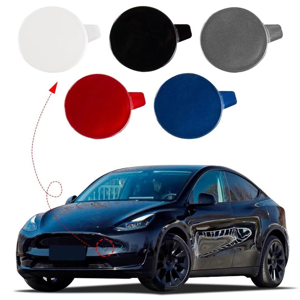 CZShiYue Front Left Bumper Tow Hook Cover for Tesla Model Y 2020 2021 2022 2023 Towing Eye Cap Trailer Cover 1493746-00-A 149374600A (Starry Sky Grey, Left Driver Side)