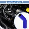 X AUTOHAUX 1 Set 35mm/1.38" ID 90mm/3.54" Length 45 Degrees Blue Black Car Silicone Hose with Clamps Coolant Hose Universal view 2