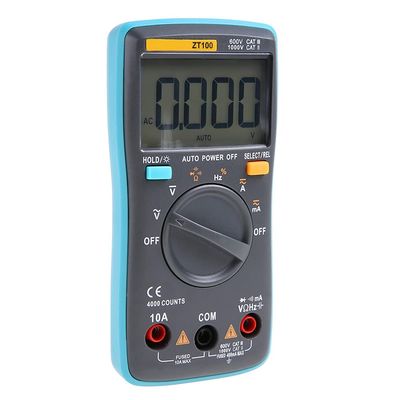 Mini Multimeter, Auto Digital LCD Display Testing Capacitance, Measures Voltage and Current, Portable and Easy to Carry in Hand or Pocket with Back Clip Design, Light Flash and