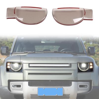 HAPPYHORSE Car Front and Rear Lamp Cover Trim Compatible with Defender 90 110 130 2020-2025ABS Smoked Front Headlights and Rear taillights Protection Cover Decoration (Headlights)