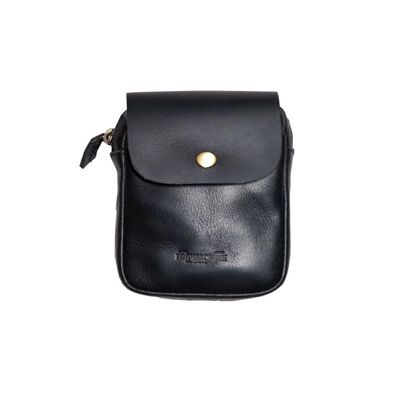 Trip Machine Genuine Leather Motorcycle Utility Pouch Bag Small Organizer with Belt Loop for Keys, Wallet & Tools Compact Riding & Everyday Carry Accessory (Black)