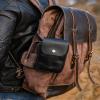Trip Machine Genuine Leather Motorcycle Utility Pouch Bag Small Organizer with Belt Loop for Keys, Wallet & Tools Compact Riding & Everyday Carry Accessory (Black) view 4